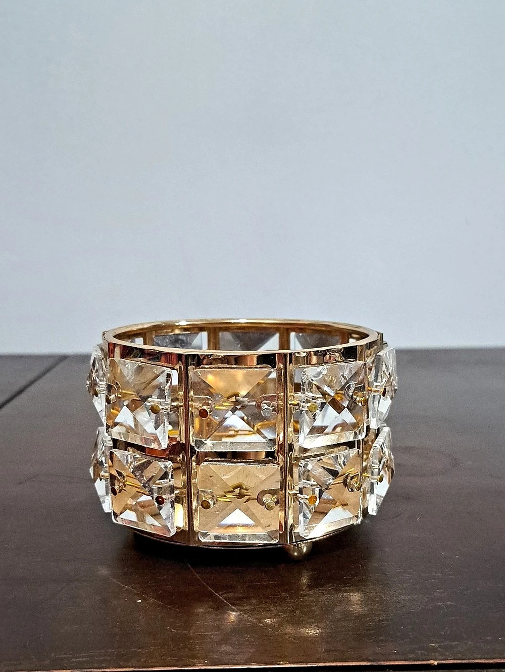 Gold & Clear Crystal Cuff Bracelet
